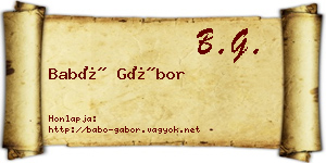 Babó Gábor névjegykártya