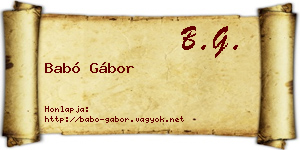 Babó Gábor névjegykártya