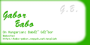 gabor babo business card